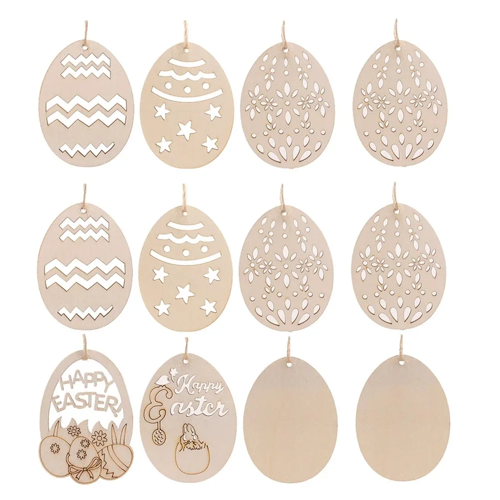 

10pcEaster eggs, wooden crafts, pendants, wooden holiday party decorations, DIY handmade pictures, Easter eggs, wooden chips