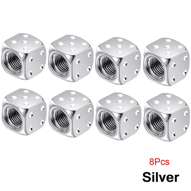 DSYCAR 2/8Pcs Aluminum Tire Valve Caps Dice Wheel Stem Tyre Tire Wheel Stem Air Valve Dust Cover for Car Truck Motocycle Bike - Image 26