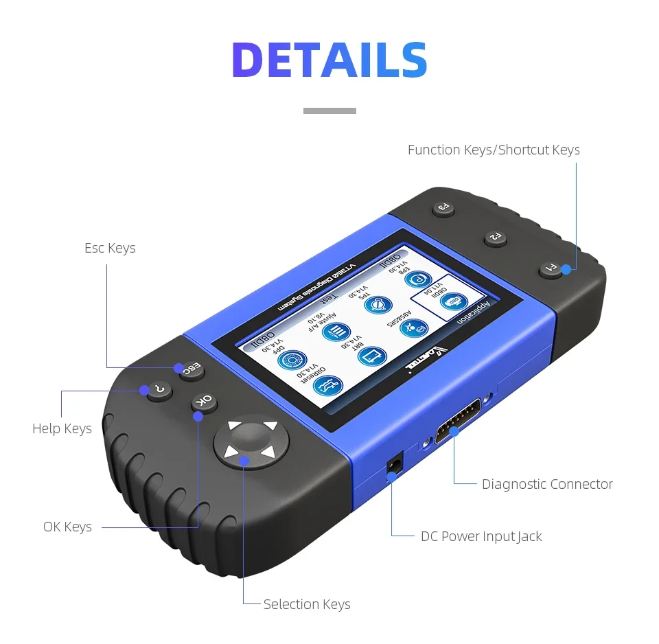 VDIAGTOOL VT600 OBD2 자동차 스캐너 도구 엔진 Vt600E 인젝터 코딩 OBDII 자동차 진단기