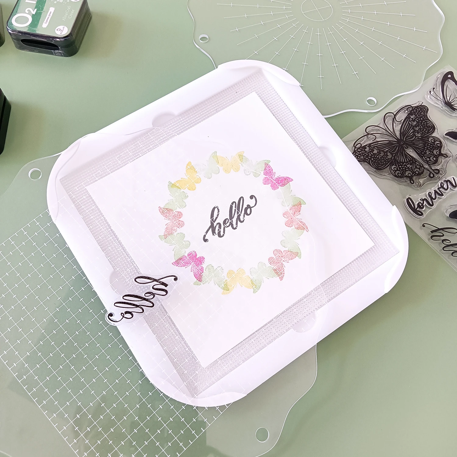 Stamp Platform Stamping Tool for Paper Crafting Scrapbooking Cardmaking Perfect for Stamping Layering Stamps Sticky Mat