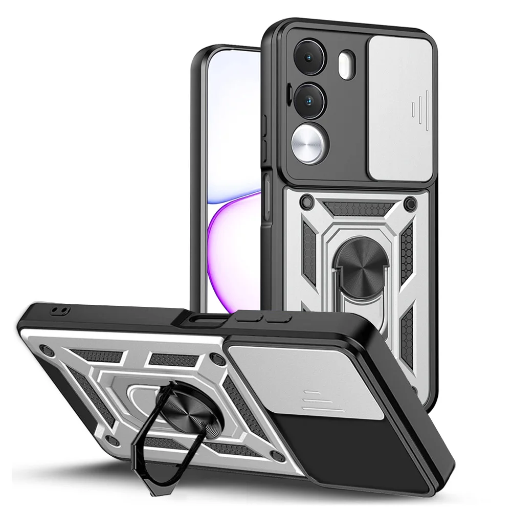 Enhanced Armor Hybrid Metal Ring Holder Camera Protective Case