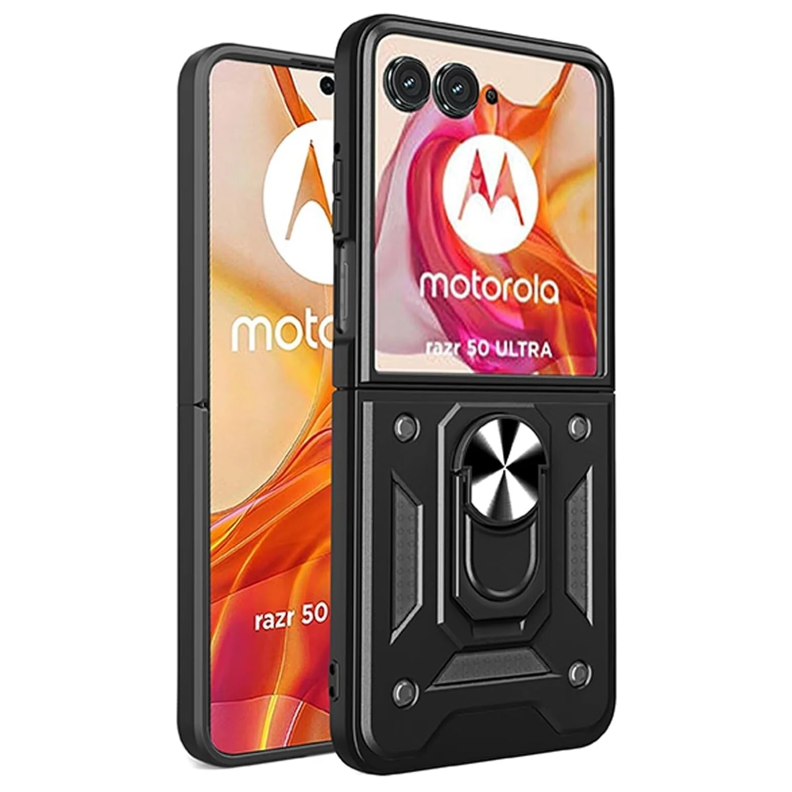 Rugged Military Armor Phone Case with Ring Stand Holder