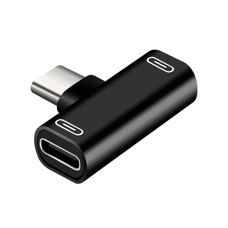 USB C타입 수-듀얼 C타입 암 헤드폰 충전기 어댑터 스플리터 컨버터, 2 in 1, 신제품