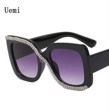 Fashion Diamond Designer Square Sunglasses For Women Men Retro Oversized Frame Ins Trending Ladies Luxury Sun Glasses UV400 Eyeg 6