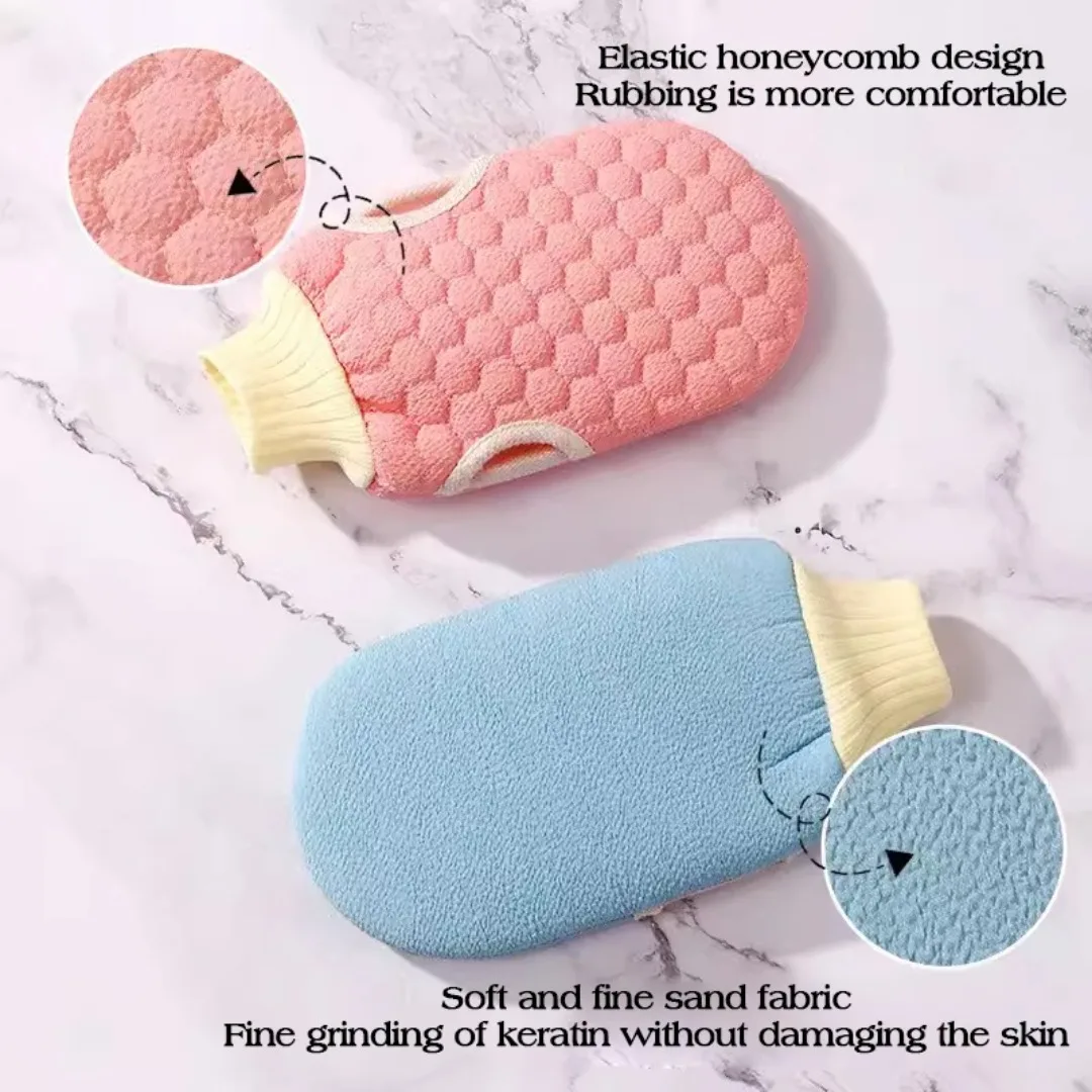 Bath Glove Honeycomb Body Scrub Towel Skin Exfoliating Scrubber Brush Back Body Massage Rubbing Dead Skin Cleansing Bathing Tool