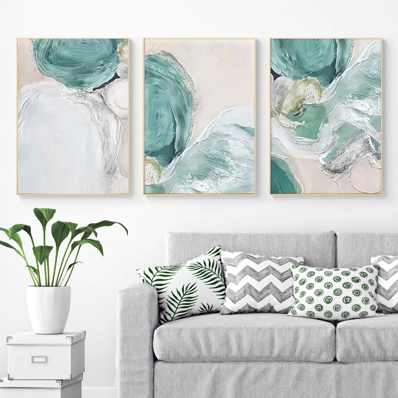 

Abstract Agate Marble Wall Art Poster Modern Canvas Printing Green Texture Painting Living Room Home Decoration Wall Painting