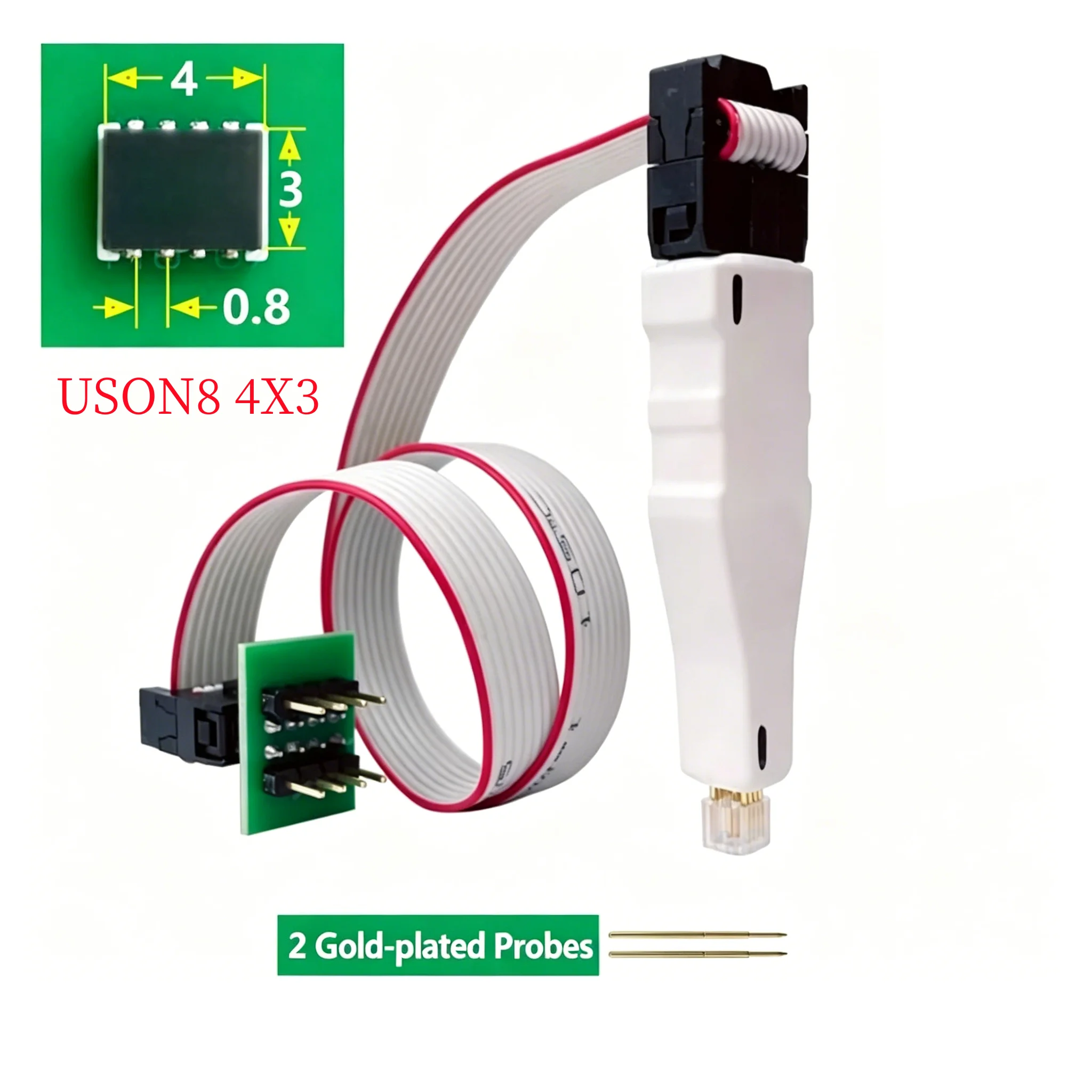 QFN8 WSON8 USON8 칩 4X4 4X3 무료 분해 프로브 케이블 버닝 읽기 쓰기 프로그래밍 어댑터