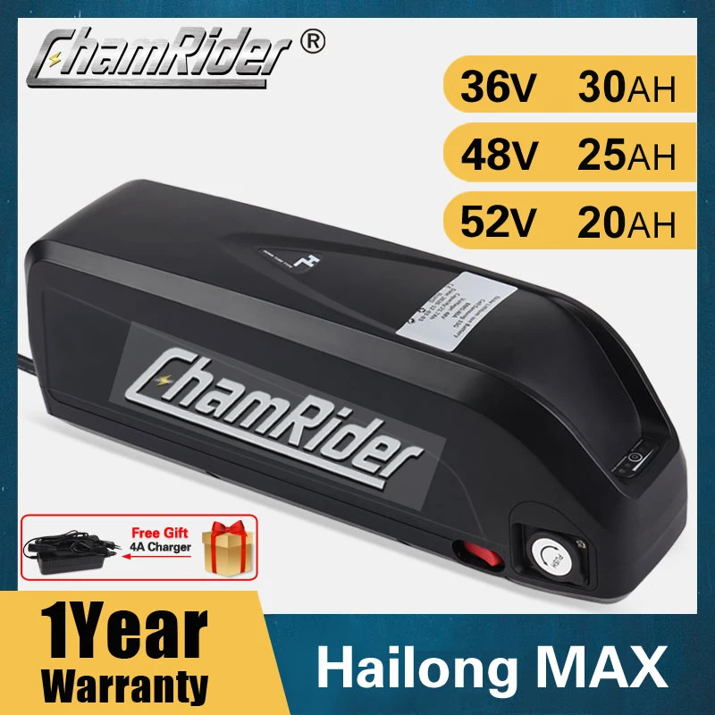 ChamRider-batería de litio para bicicleta eléctrica, pila Original de 48V, 36V, 52V, 20ah, Hailong Max, 40A, BMS, 500W, 1000W, 1500W, 21700 celdas