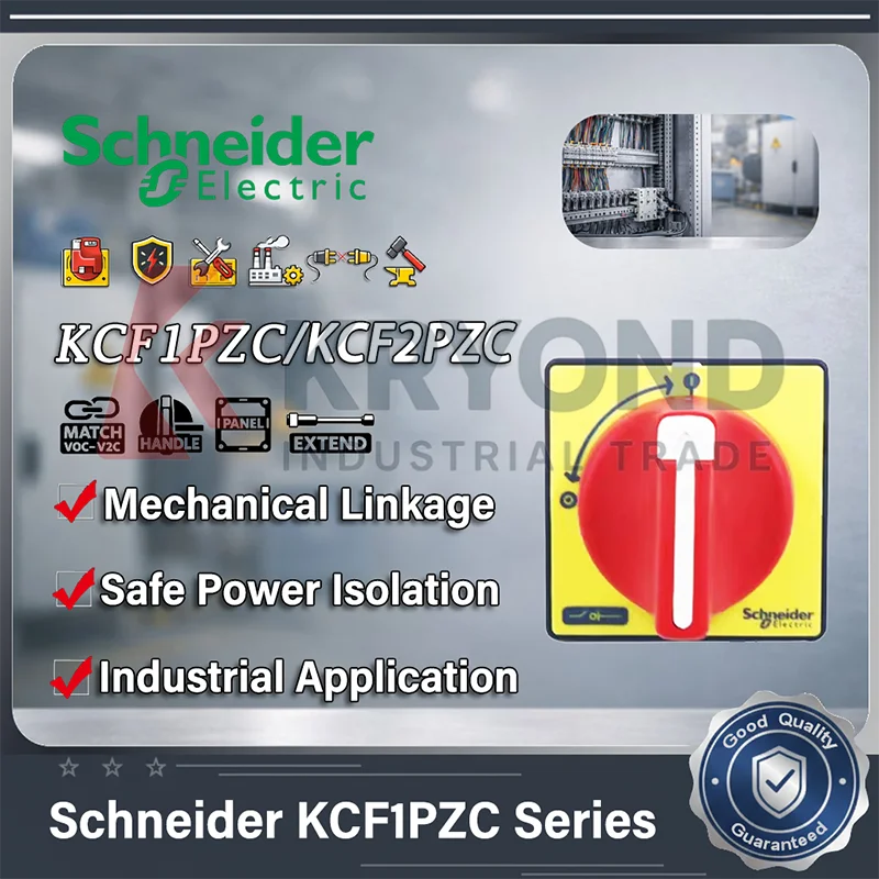 슈나이더 KCF1PZC 아이솔레이터 스위치 핸들 키트 (VCF02C 패널 마운트 VZ17C 샤프트 VZ7C 보조 접점 포함, 전기 캐비닛용)