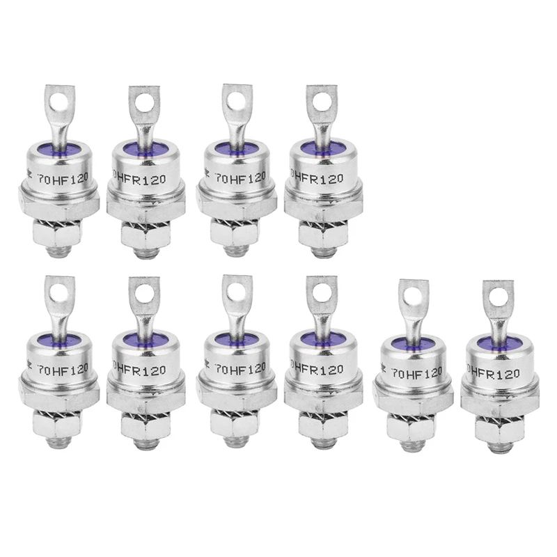 Rectifier Diode 5Pairs rectifier diodes Spiral 70HF120/70HFR120 70A 1200V High Power Rectifier Metal Stud Type Diodes
