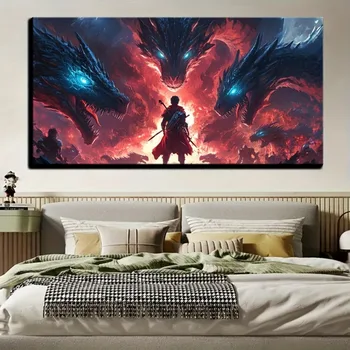 Dragon Warrior Picture in a Pine Solid Wood Frame 2