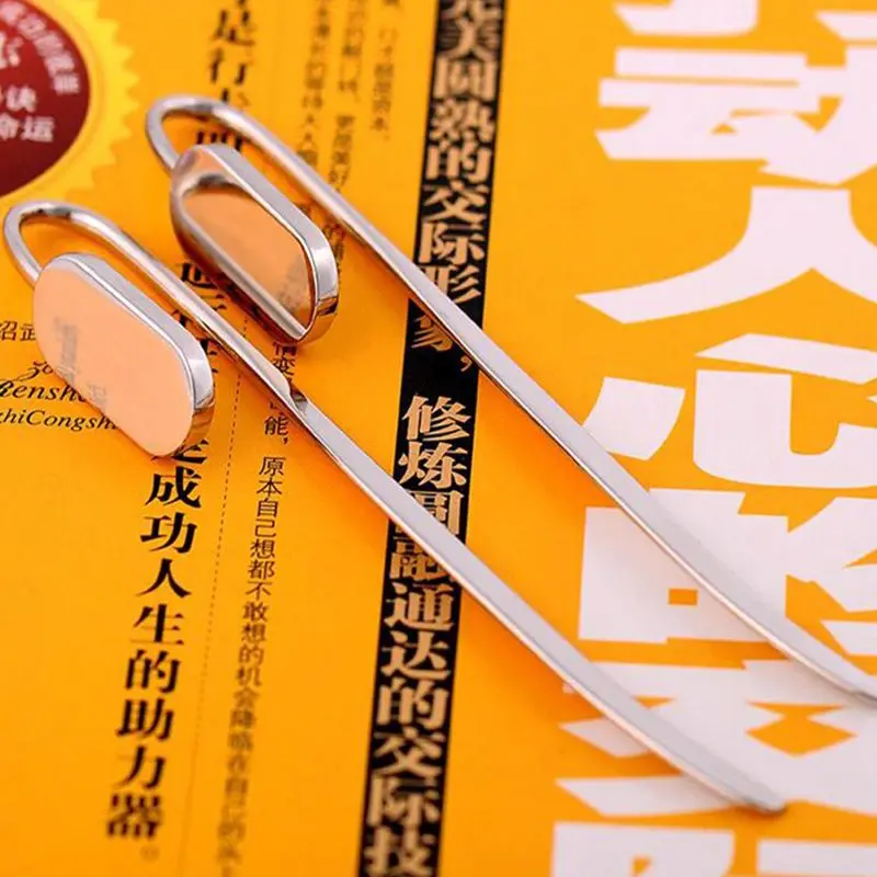 Zinc Alloy Bookmark Swan Neck Oval Metal Book Marker Hanger Clip Reading Page Holder Stationery Office Supply Gift