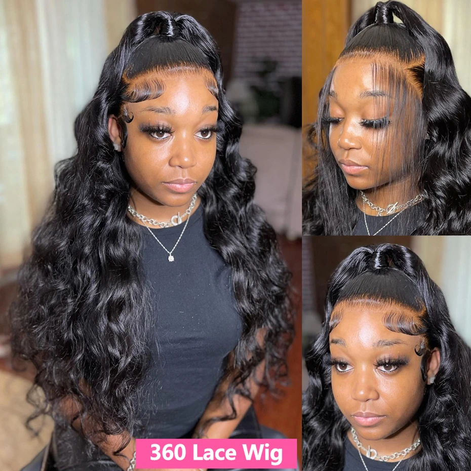 32 34 Inch 360 Lace Wig Human Hair Wigs For Women 4x4 Closure Wigs 13x4 Frontal Loose Body Wave Lace Front Wig Pre Plucked Bling 5