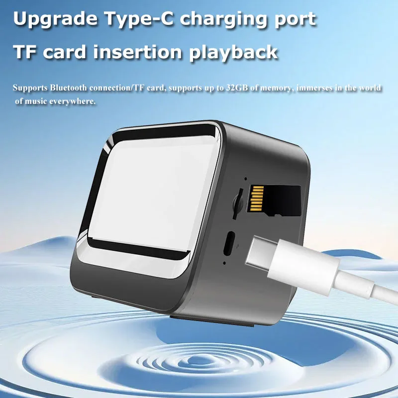 Mini Clock Bluetooth Speaker Portable Dual Alarm Clock Soundbar Wireless LED Large Screen Music Player Support TF Card Play