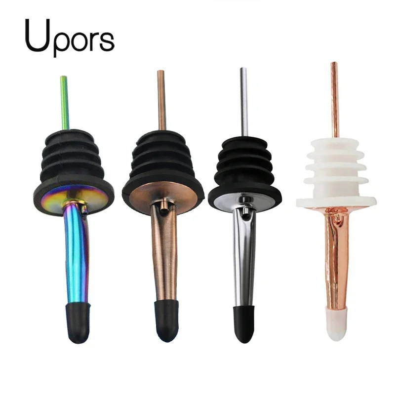 Фото UPORS винные Pourer 2/3 шт из нержавеющей стали спиртовые напитки Spouts бутылка диспенсер бутылка для вина пробка с крышкой винные аксессуары №1