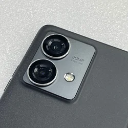 Premium Rear Camera Lens Protector with Metal Ring for Motorola Moto Edge Series (Silver)