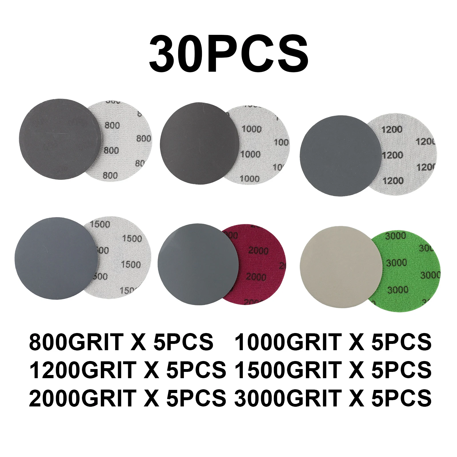 

3 Inch Sandpaper Sandpaper Prevent Clogging 30pcs/set Sanding Silicon Carbide Wet And Dry Sanding High Quality