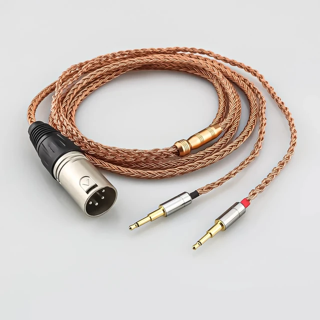 2.5mm 4.4mm 3.5mm XLR 16 Core 99% 7N OCC Earphone Cable For Oppo