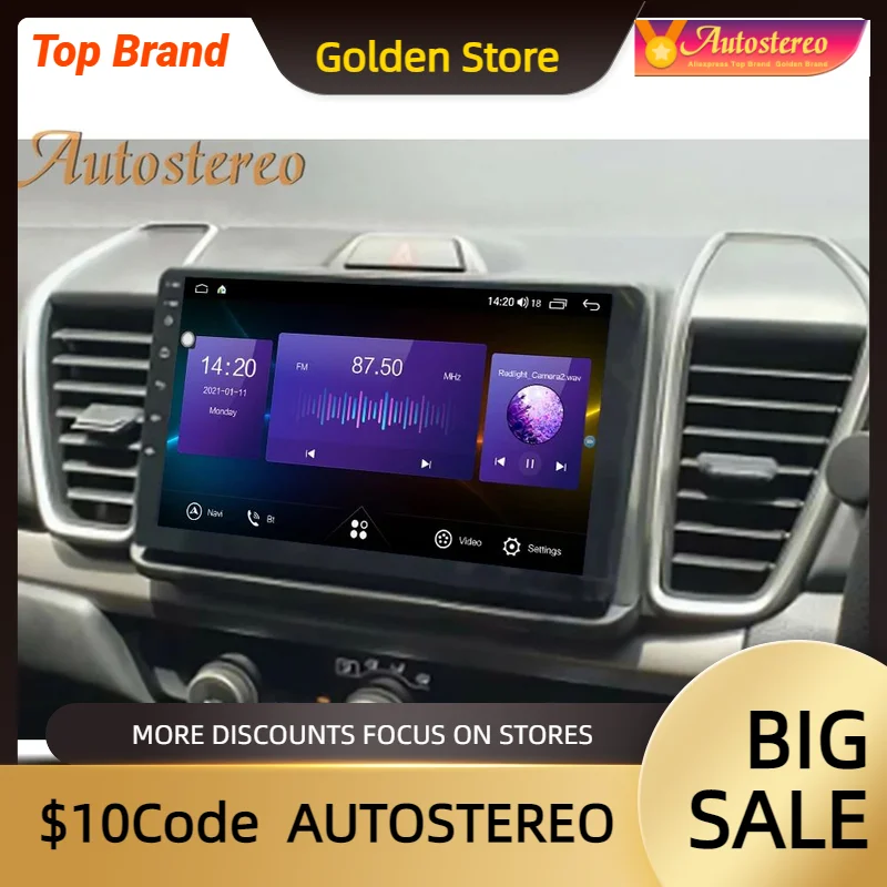 

4G Android 12 8 + 128 Автомобильный CD DVD-плеер GPS-навигация для Honda City 2021 2022 автомобильное радио стерео головное устройство мультимедийный плеер DSP
