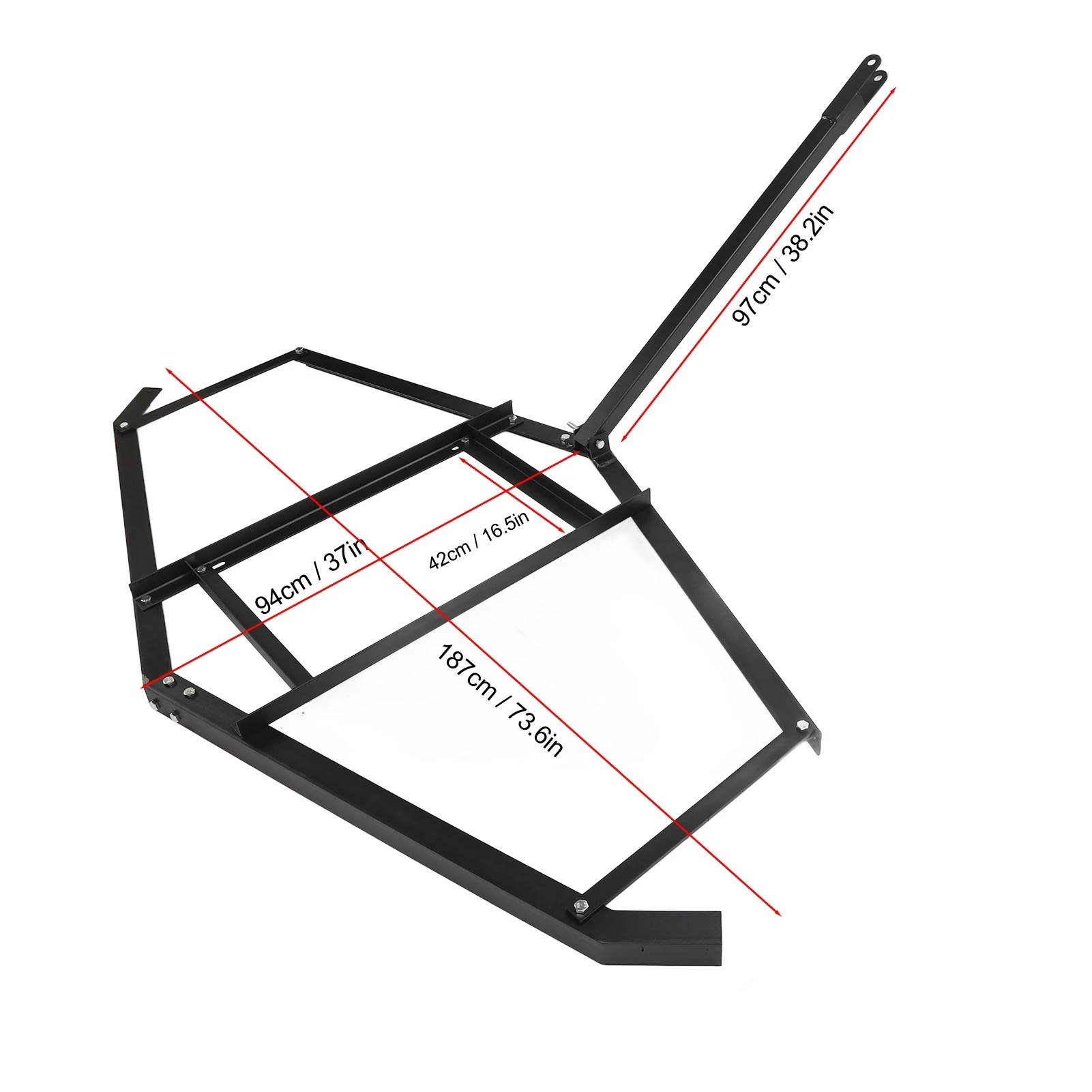 74 Inch Drag Driveway Tractor Harrow Heavy Duty Steel Lawn Leveling Rake for ATV UTV Trailer Mower 6