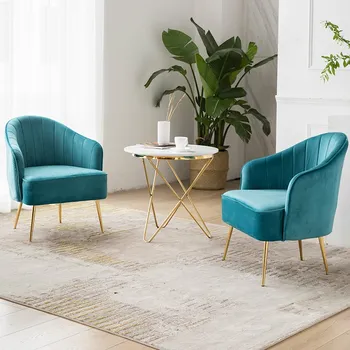 Recliner Single Sofas Living Room Furniture INS Velvet Chair Lounge Relaxing Armchair Hall Reception Waiting Chairs LQQ30YH