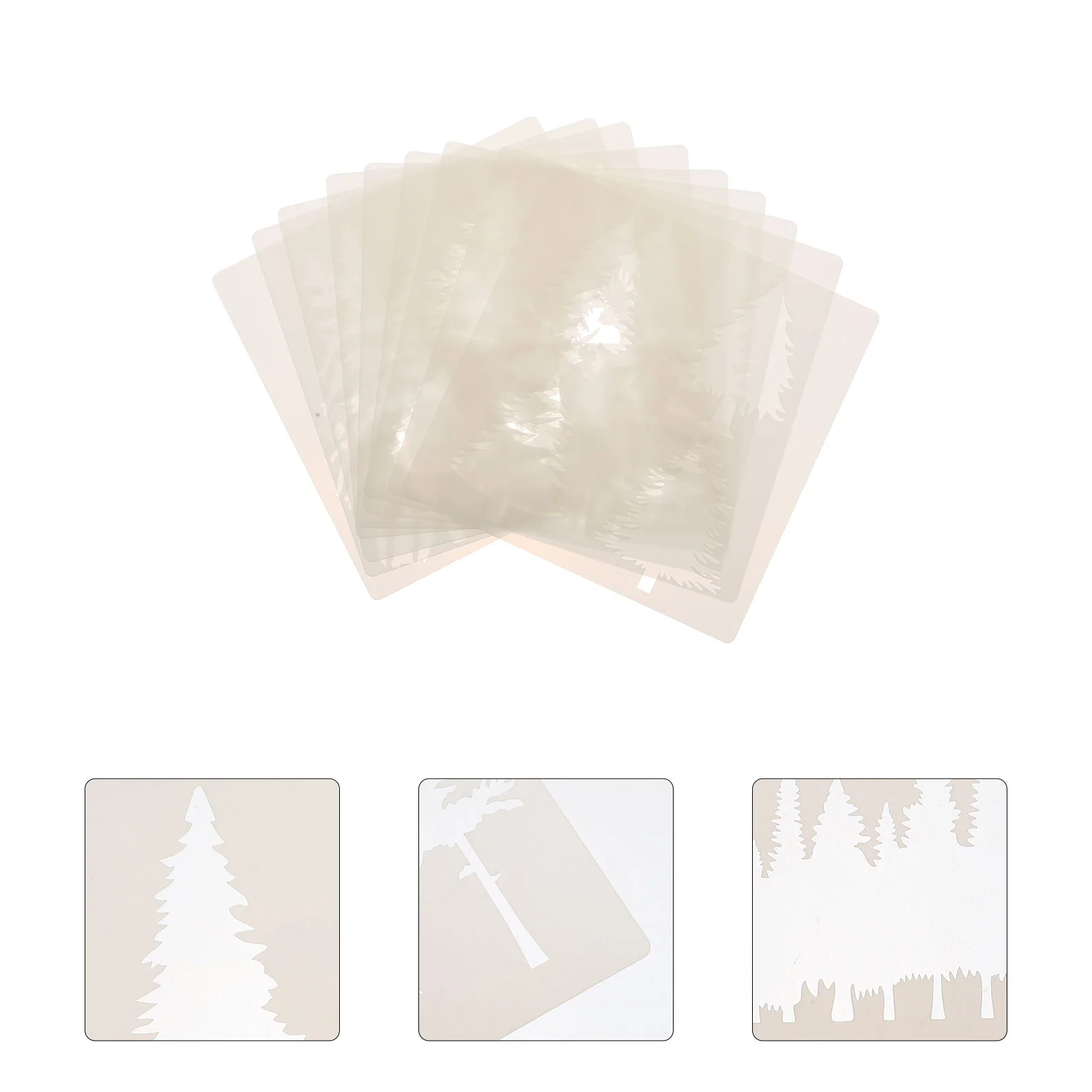 Christmas Tree Templates Painting Stencils Plastic Xmas Tree Painting Stencils Novelty Christmas Drawing Stencils(15*15CM )