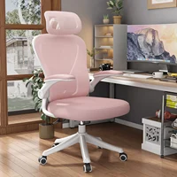 Ergonomic Mesh Office Chair, High Back Computer Desk Chair with Adjustable Lumbar Support, Pink Task Chair with Headrest 1