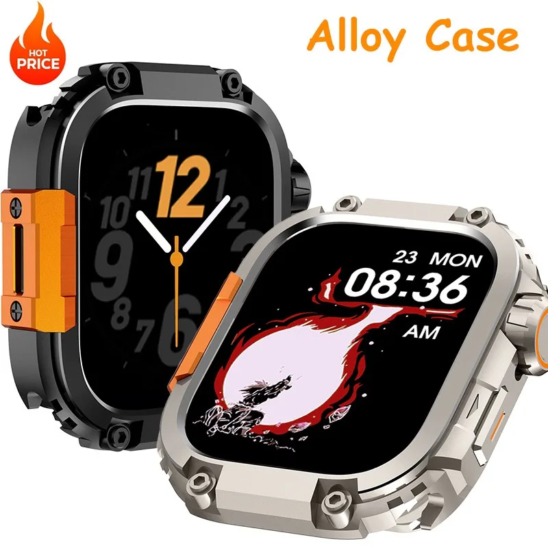 Luxury Alloy Watch Case - Metal & PC Frame Protection Shell Cover for Premium Wearables Accessories