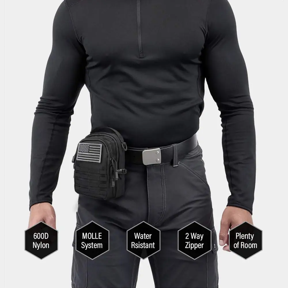 Compact Polyester Tactical Waist Bag for Hiking and Camping