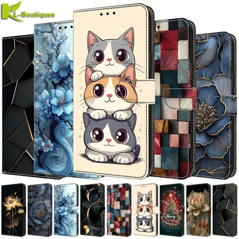 Chic Painted Leather Wallet Flip Phone Case