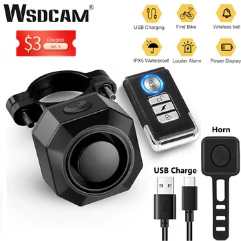 WSDCAM Bike Alarm Bike Taillight Wireless Bicycle Vibration Alarm USB Charge Remote Control Motorcycle Alarm Security Protection 1