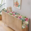 Tropical Floral Leaves Linen Table Runner Wedding Home Party Decor Spring Summer Themed Table Runners Kitchen Dining Table Decor 5