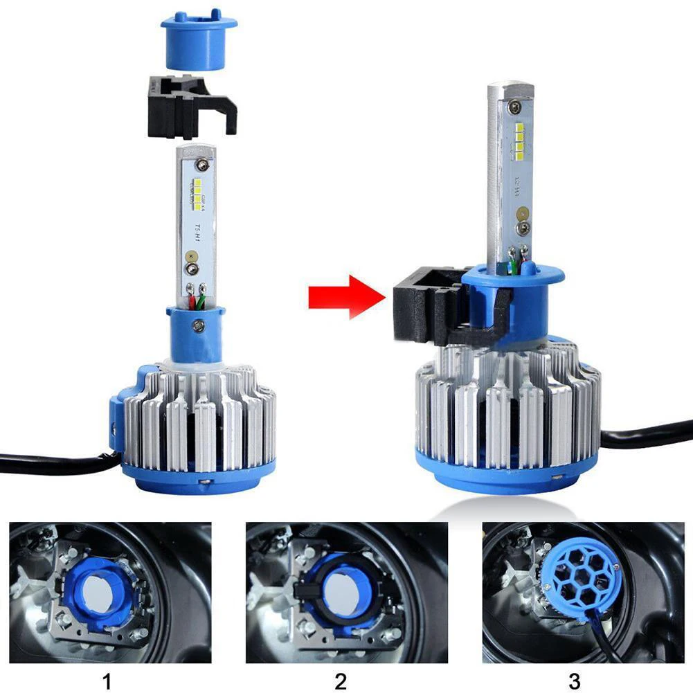 

Durable Bulb Holder H1 Headlight LED Lamp Pair Parts Plastic Replacement Vehicle 2pcs 3*3cm Accessories Adapter