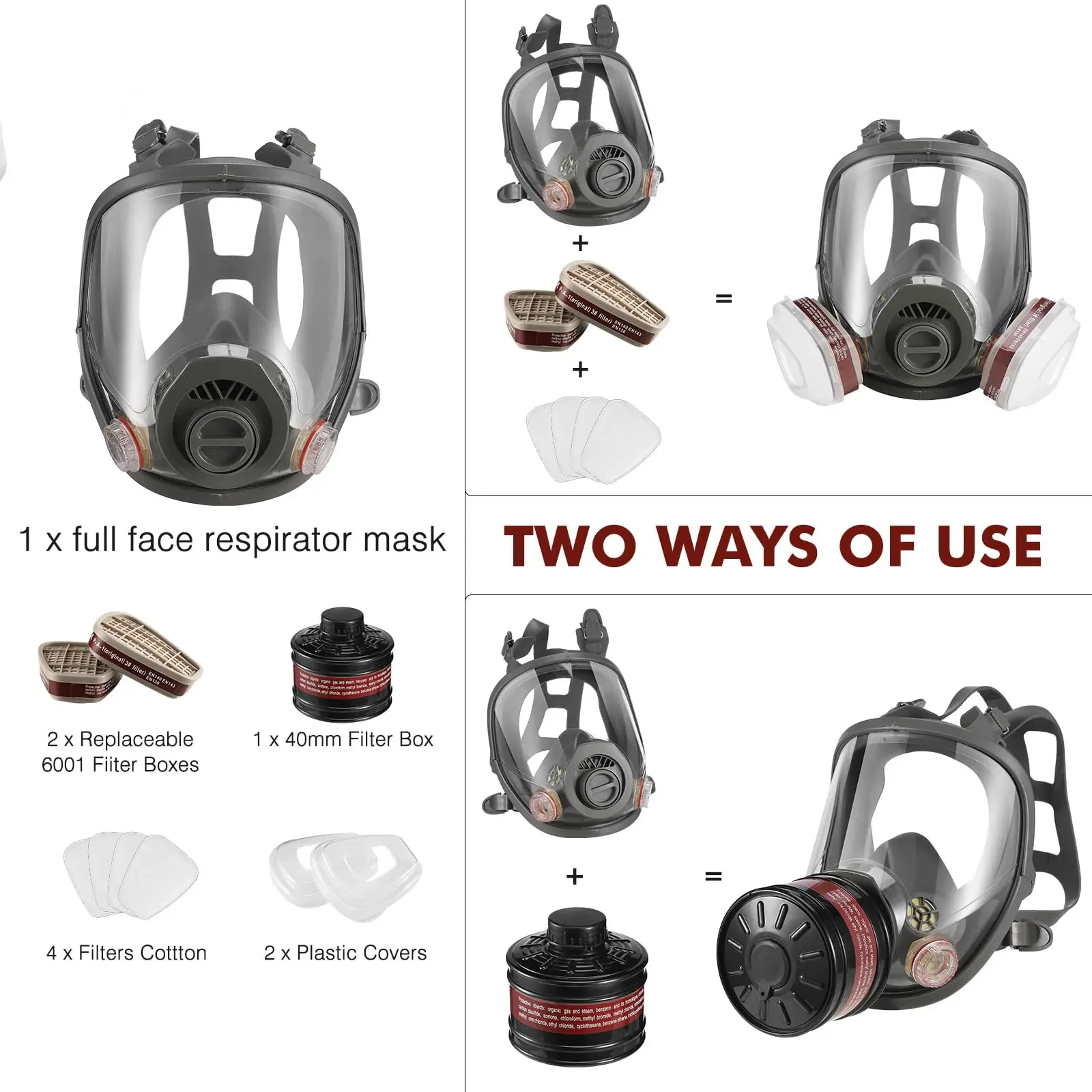 Masque FFP2 FFP3 Réutilisable avec Filtres - Lot de 2 à 27 Pièces