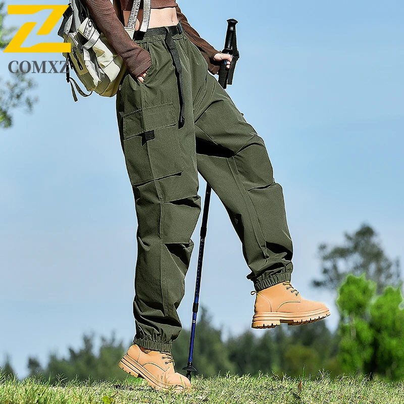 ​Men's Hong Kong Style Cargo Pants Outdoor Windproof Waterproof Workwear Trousers Mountain Casual Streetwear with Multi-Pockets​