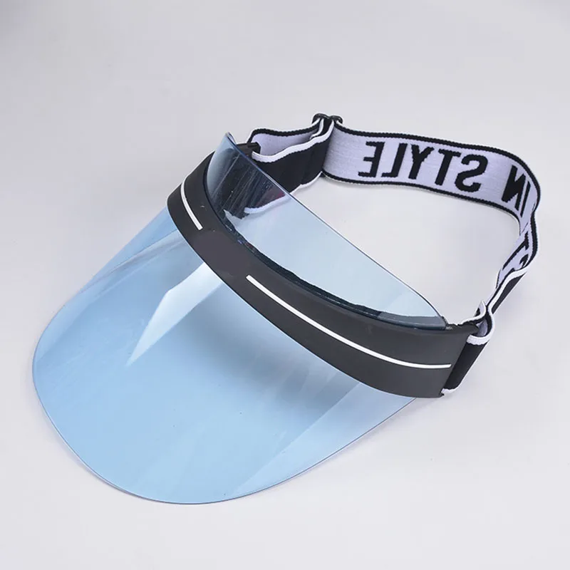 Women Fashion Letter Sport Sunshade Travel Sunscreen Travel Baseball Cap Female Transparent PVC Plastic Empty Top Sun Hat V15