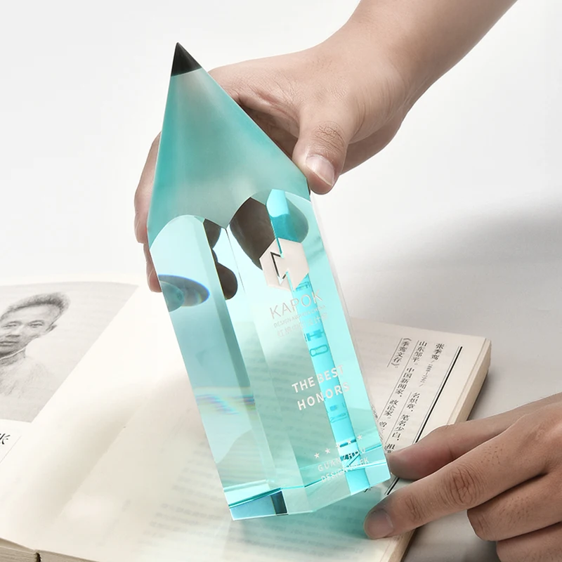 Customized High-end Shape Crystal Trophy, Competition Award Annual Meeting Souvenir Home Decoration Outstanding Staff Medal, 1Pc