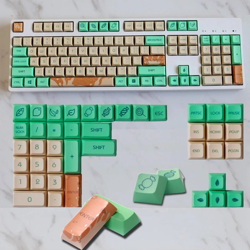 

Mint DSA Ball Cap Green Keycap XDA Sublimation PBT Game Mechanical Keyboard Special Key Computer Key Replacement Button Keycap
