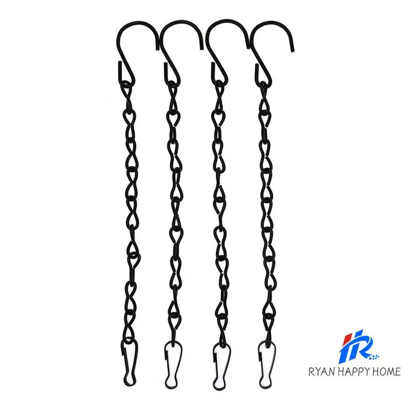 8X Hanging Plant Chain, Black Chain For Hanging Bird Feeders Planters Lanterns Baskets Billboards Wind Chimes Ornaments