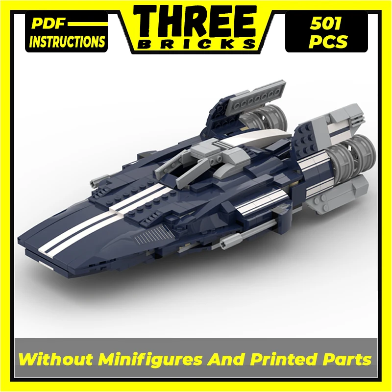 

Moc Building Blocks Military Model Wing Starfighter Technical Bricks DIY Assembly Construction Toys For Childr Holiday Gifts
