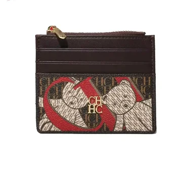 Portafoglio da Donna CH: Squisito, Compatto, Pratico, Decorativo, Durevole, Elegante, Design di Marca, Decorazione con Lettere, Chiusura a Cerniera