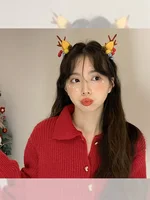 Cisas Decorative Gift Dubill Hair Clip Children's Headwear Deer Antler Ear Hair Clip Cute Baby Girl Hair Accories