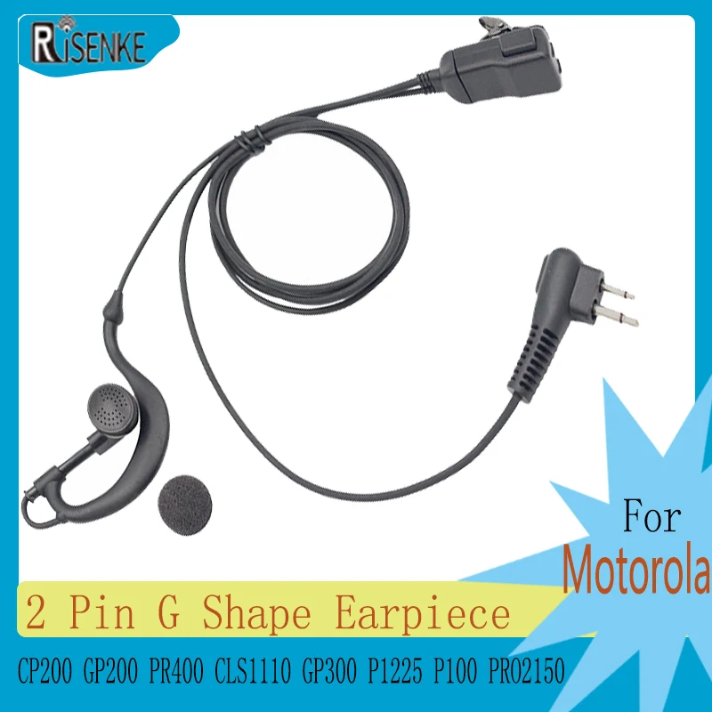 Auricolari Per Walkie Talkie A Forma Di G, Per Motorola Cp200, Gp200, Gp2000, Pr400, Cls1110, Gp300, P1225, P100, Pro2150