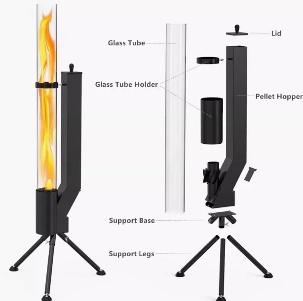 Attractive Light Pellet Torches Outdoor Patio Heater Biomass Wood Pellet Stove for Outdoor Garden 4