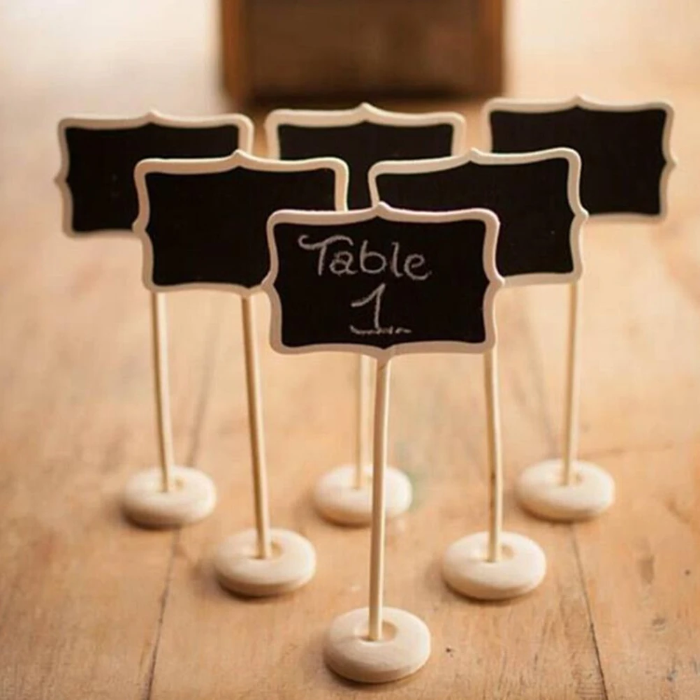 

1pc Mini Paint Wood Board Small Wooden Chalk Blackboard Wedding Kitchen Restaurant Signs Writing Notice Message