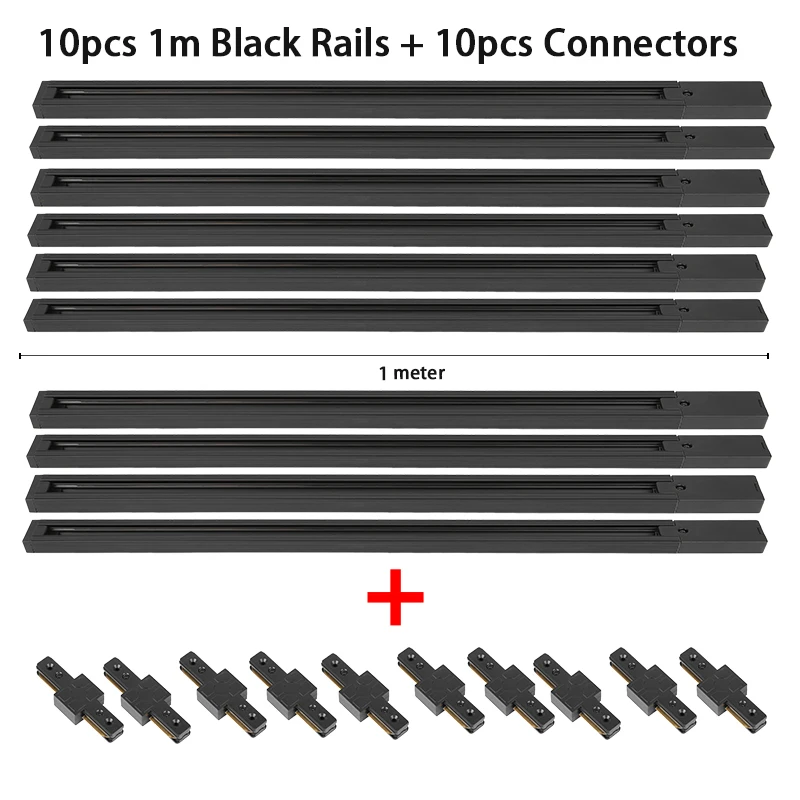 1M Track Rail Kit Spotlight 0.5M Led Track Light Rails Straight/L Shape Connectors for Track Rail Spotlight Track Lighting Home