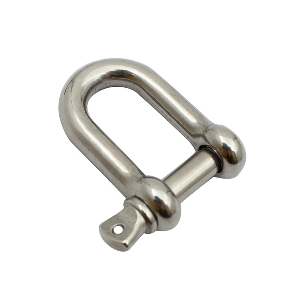 1Pc 304 Stainless Steel D Shackle Bow U-Loop Buckle Rigging Hook 4Mm/5Mm/6Mm Lifting Connection Chain Boating Marain Sailing