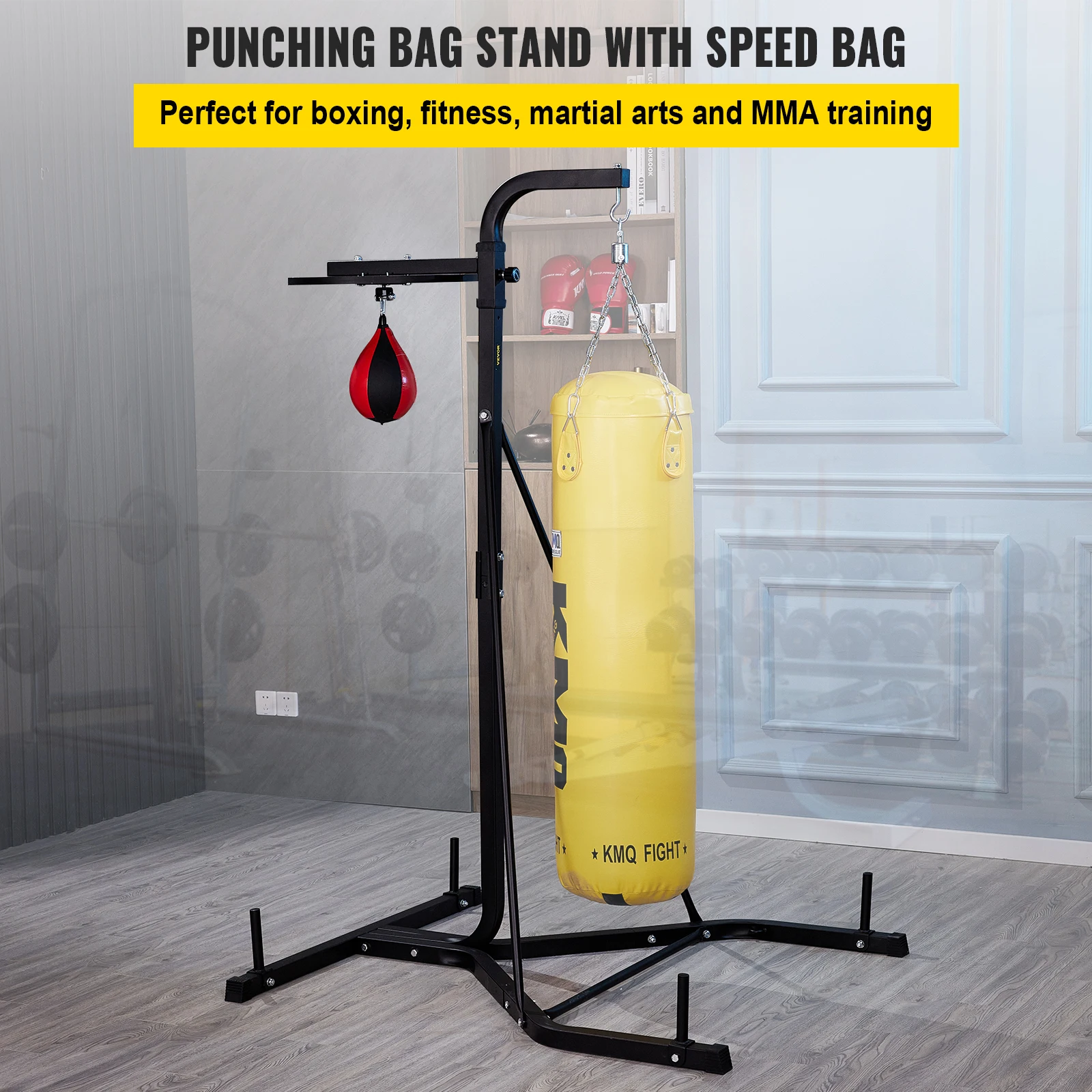 VEVOR Free Standing Boxing Bag Stand Unisex Boxing Set Foldable Single Station Heavy Bag Stand Punching Ball Boxing Punching