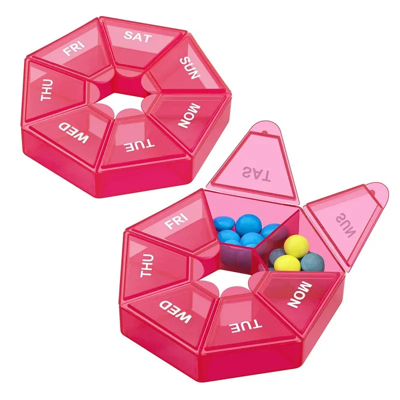 1/5pcs 7 Grids Pill Case Plastic 7 Days Candy Box Portable Storage Tablet Holder Travel Organizer Dispenser Container