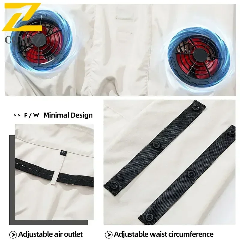 EiAO Cool Jacket Men's Hot Weather Work Fan Coat USB Refrigeration Air Conditioning Clothes Women's Body Cooling Fishing Clothes